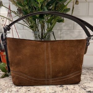 Coach Brown Suede Crossbody Bag